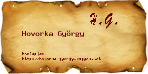 Hovorka György névjegykártya